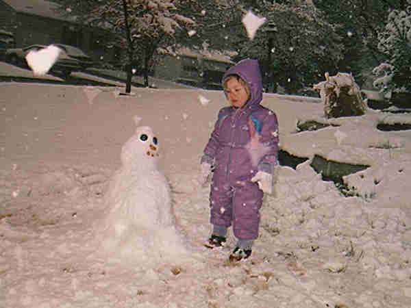 Marissa with Snowman
