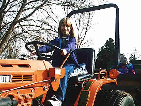 Mallory on Tractor